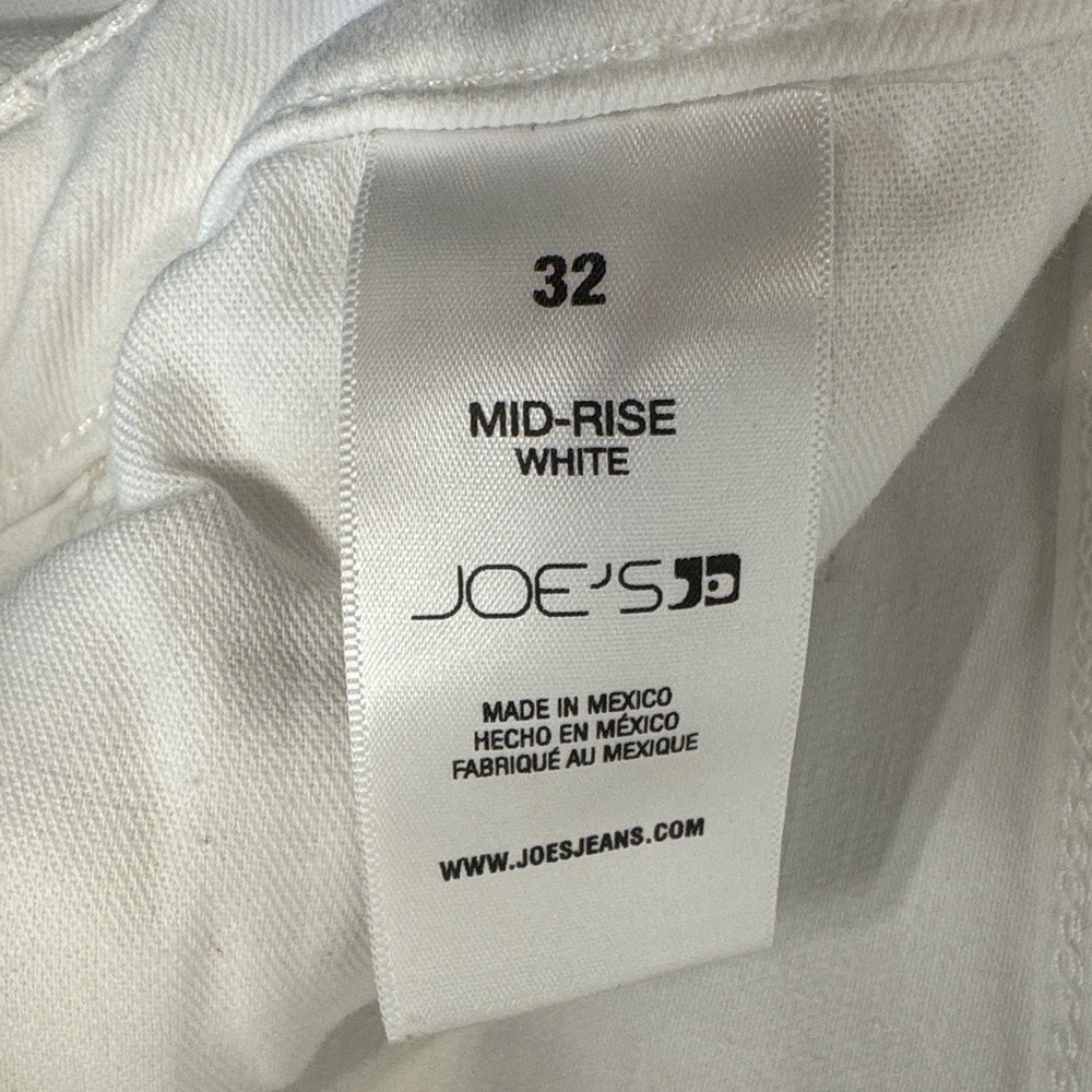 Joes Jeans Womens 32 White Mid Rise Skinny Frayed Raw Hem Jeans - Picture 4 of 6